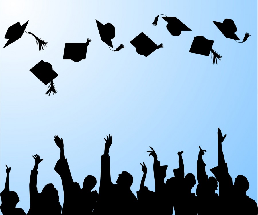 hat tossing ceremony at graduation