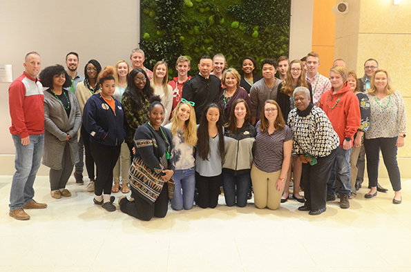 Teen delegates from National Guard Family Programs in Virginia, Delaware, Maryland, Pennsylvania, Washington D.C., and West Virginia gather for the Region 3 Youth Symposium March 17, 2018, in Virginia Beach. Hosted by Virginia National Guard Family Programs, the four-day event included programs designed to develop leadership skills, build resiliency, and identify and offer recommendations on issues National Guard Youth currently face. In addition, Brig. Gen. Lapthe Flora, the Virginia National Guard Assistant Adjutant General for Strategic Initiatives, addressed leadership, resiliency and diversity with the delegates. (U.S. Army National Guard Photo by Master Sgt. A.J. Coyne)