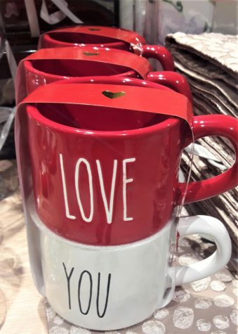 Valentines Mugs Display Love, You