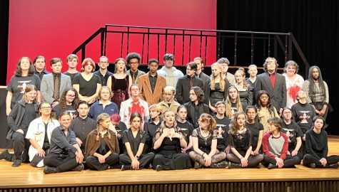 Photo of the cast and crew prior to opening night.
