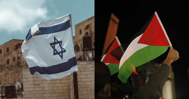 Israel+and+Palestine+Flags+%2F%2F+Image+via+Unsplash.+